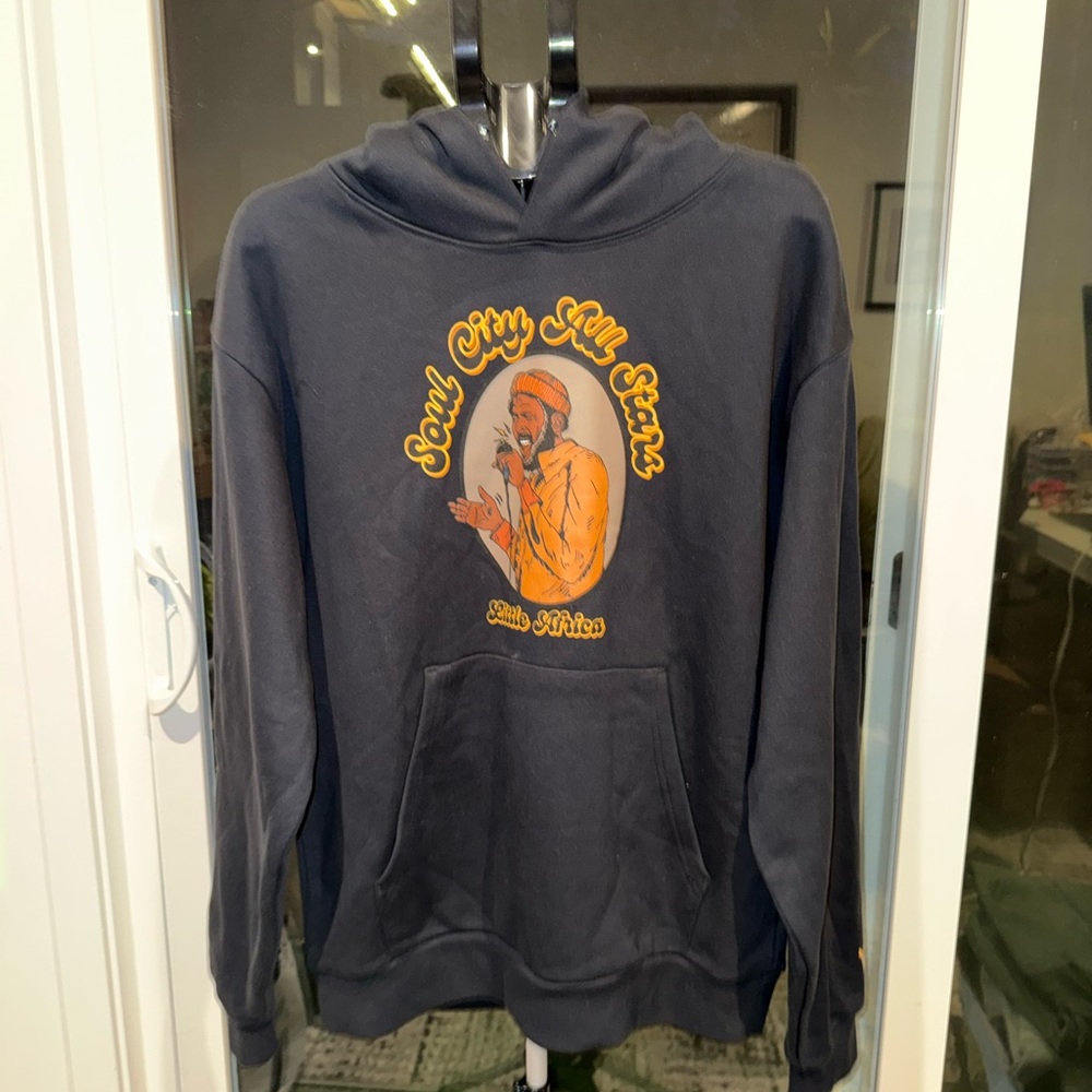 Graphic FUNK Hoodie - Black and Gold - super thick size large